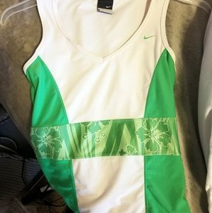 Green and white Nike workout tank